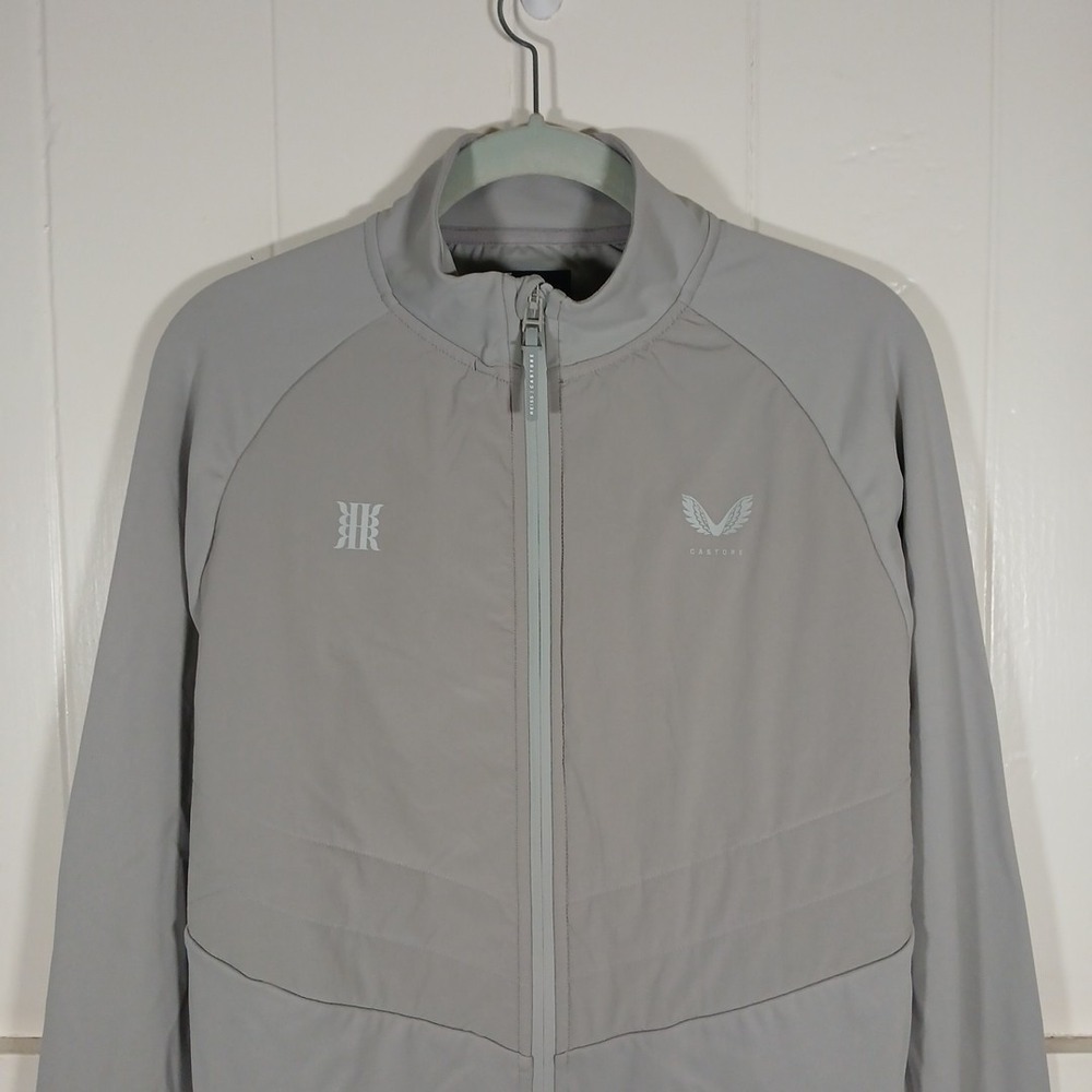 Reiss × Castore Jacket Full Zip Logo Performance Bomber Quilted Men's Small Gray